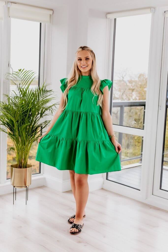 Green Poplin Dress - SETSOFRAN London